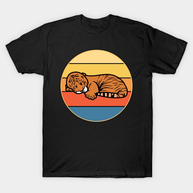 Tiger Big Cat Vintage Retro Sunset T-Shirt by Inspirational And Motivational T-Shirts